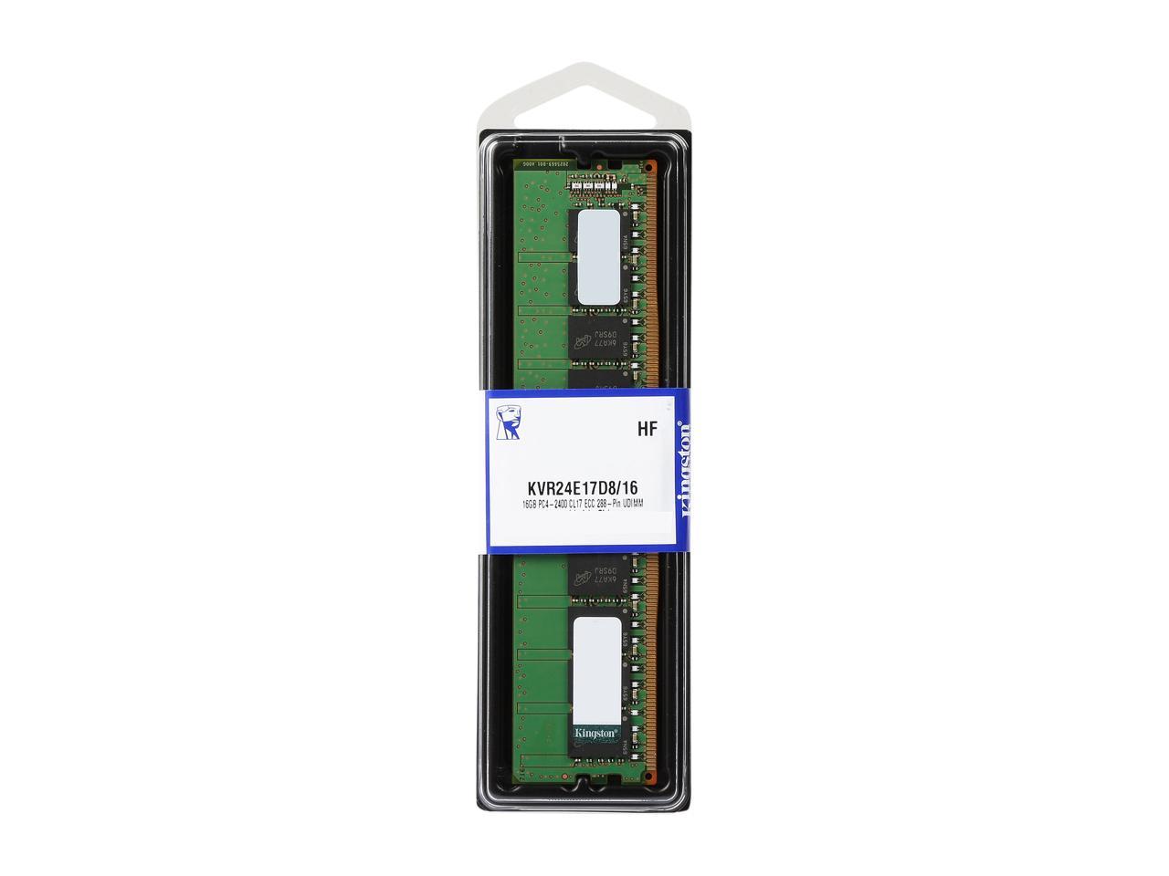 Kingston Technology ValueRAM 16GB 2400MHz DDR4 ECC CL17 DIMM 2Rx8 Desktop Memory (KVR24E17D8/16) Genuine
