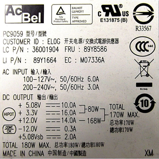 Lenovo 89Y8586 PC9059 180W 24-Pin Power Supply For Lenovo ThinkCentre Edge 72 PC-FoxTI