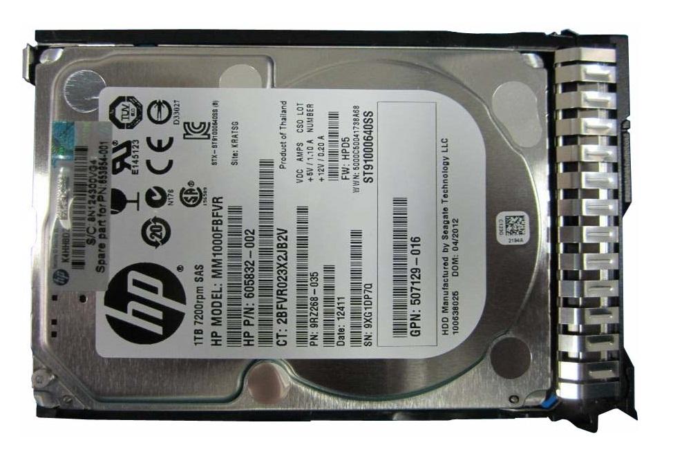 MM1000FBFVR  HP 1TB 7200 RPM 6G 2.5" SAS HDD--- 9RZ268-035--  605832-002 HP