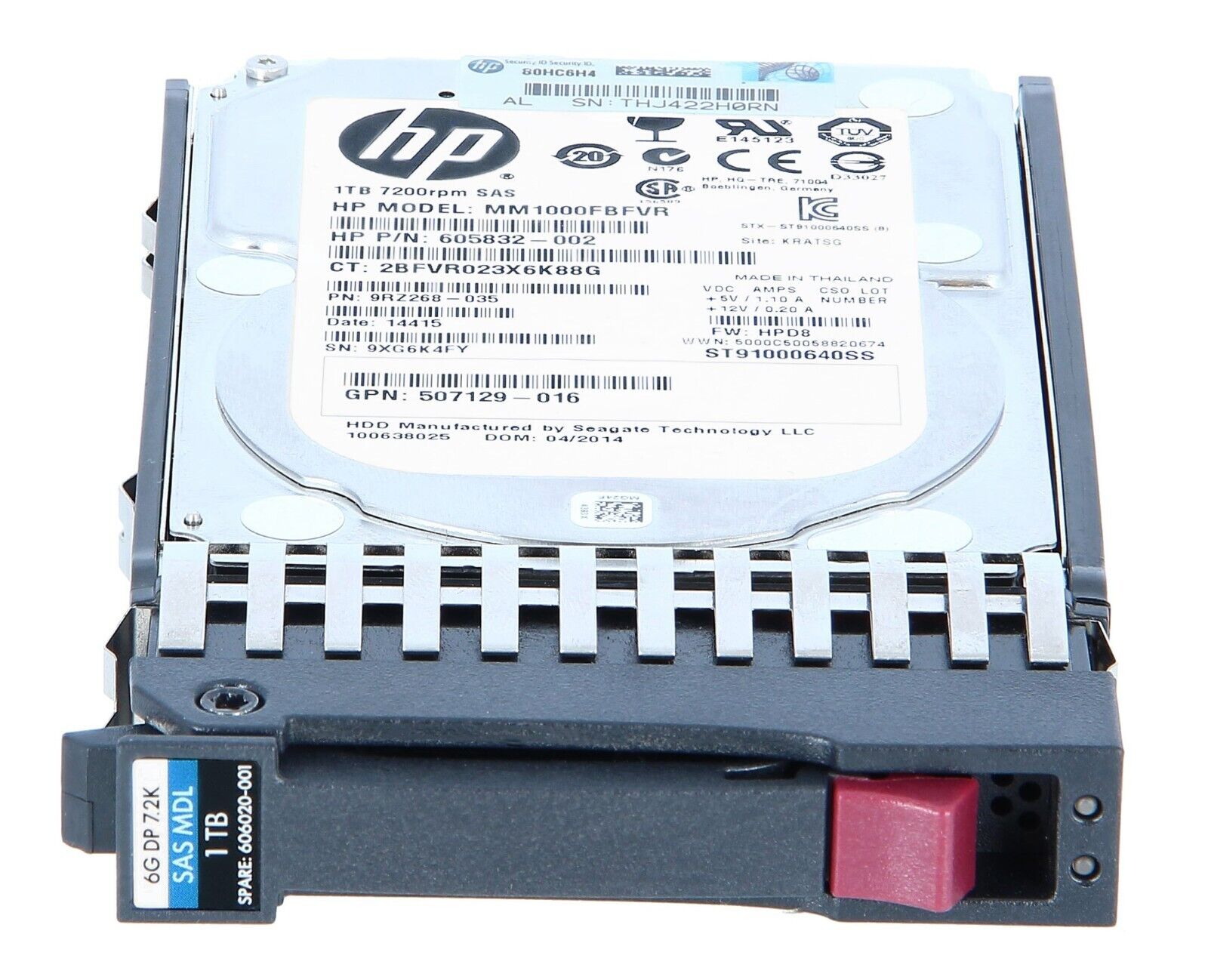 MM1000FBFVR  HP 1TB 7200 RPM 6G 2.5" SAS HDD--- 9RZ268-035--  605832-002 HP