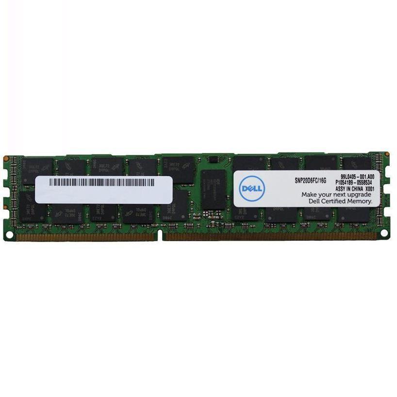 Memória 16GB (2Rx4) DDR3 1600MHz 240-Pin ECC RDIMM PC3L-12800R para Dell SNP20D6FC/16G-FoxTI