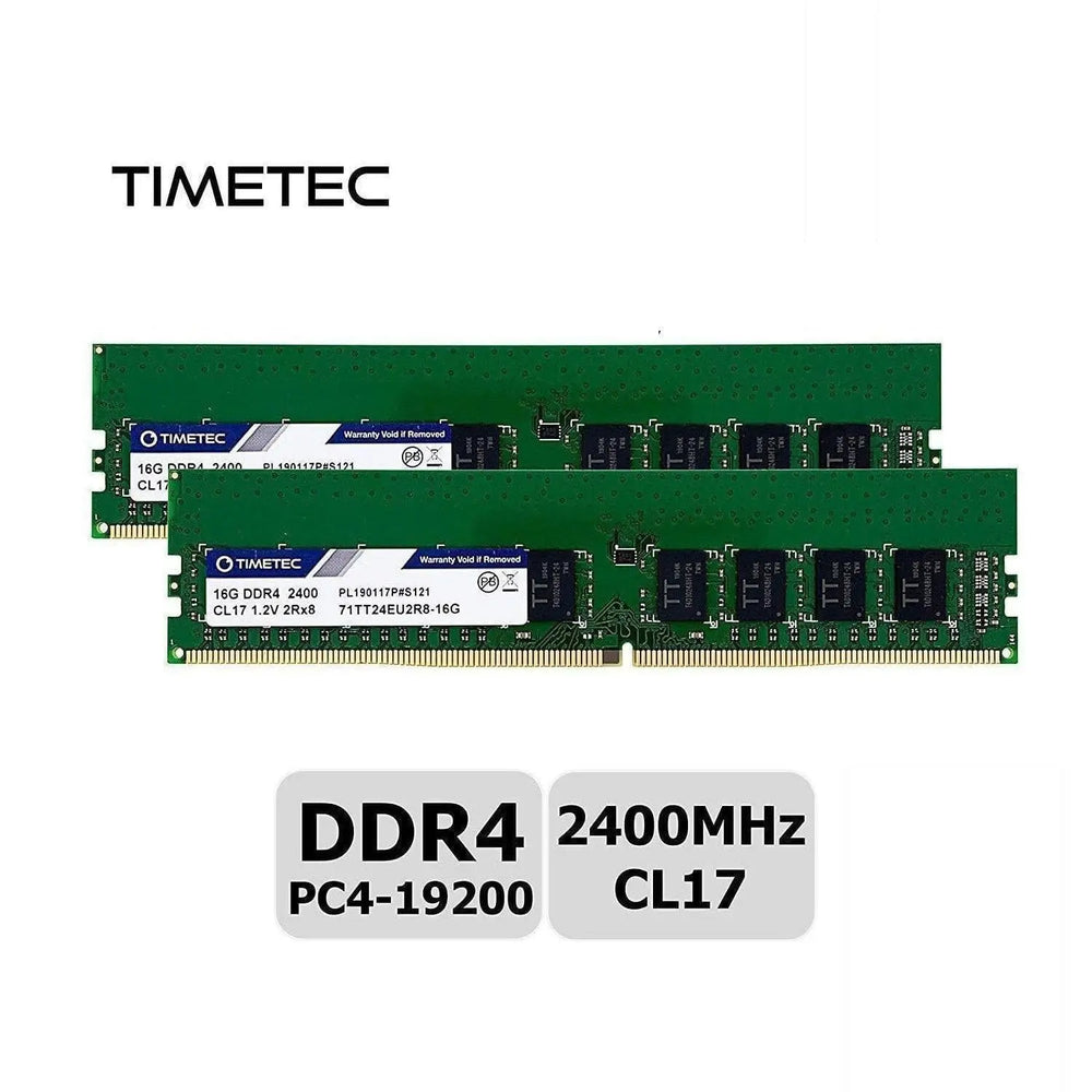 Timetec Hynix IC 32GB KIT (2x16GB) DDR4 2400MHz PC4-19200 Unbuffered ECC 1.2V CL17 2Rx8 Dual Rank 288 Pin UDIMM Server Memory RAM Module Upgrade (32GB KIT (2x16GB))-FoxTI