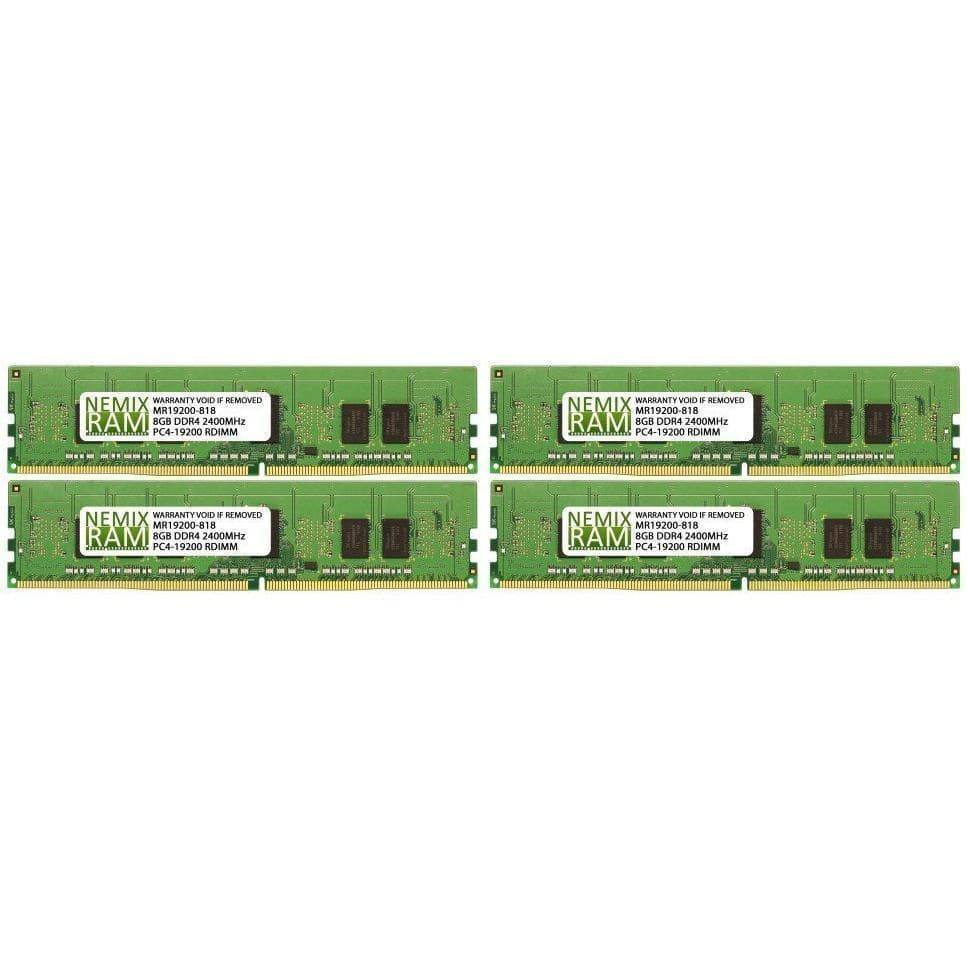 Memoria 32GB (4x8GB) DDR4-2400MHz PC4-19200 ECC RDIMM 1Rx8 1.2V Registered Memory for Server/Workstation-FoxTI