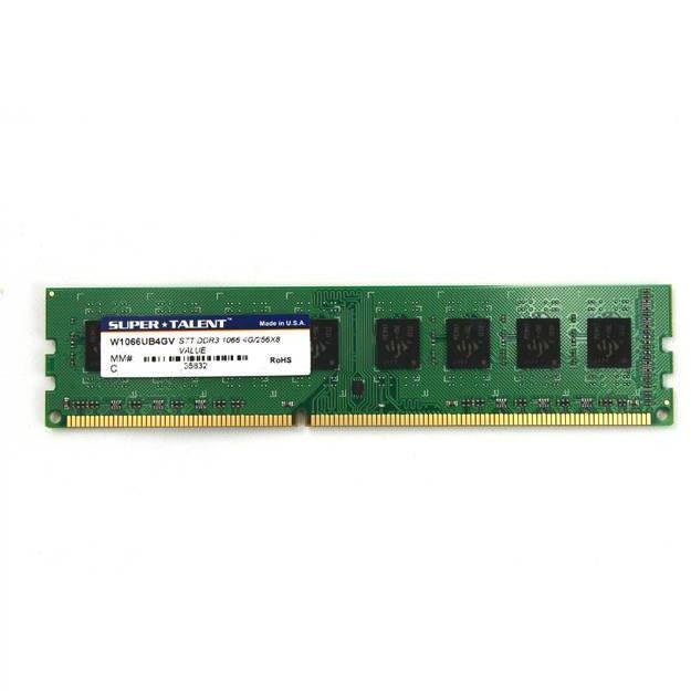Memória 4GB DDR3 1066MHz 240-Pin Non-ECC DIMM PC3-8500 para PC W1066UB4GV-FoxTI