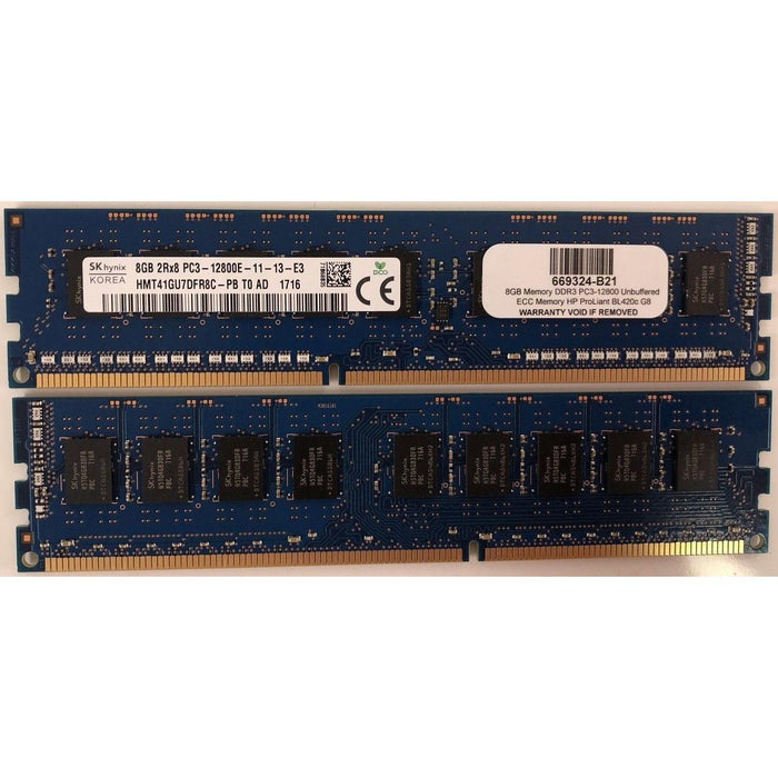 Memoria 669324-B21 8GB Memory DDR3 PC3-12800 Unbuffered ECC Memory HP ProLiant BL420c G8-FoxTI