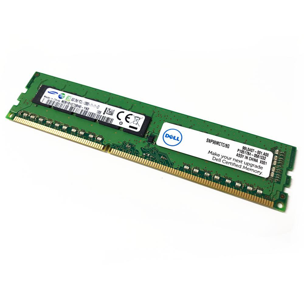 Memória 8GB (2Rx8) DDR3 1600MHz 240-Pin ECC UDIMM PC3-10600 para Dell SNP96MCTC/8G-FoxTI