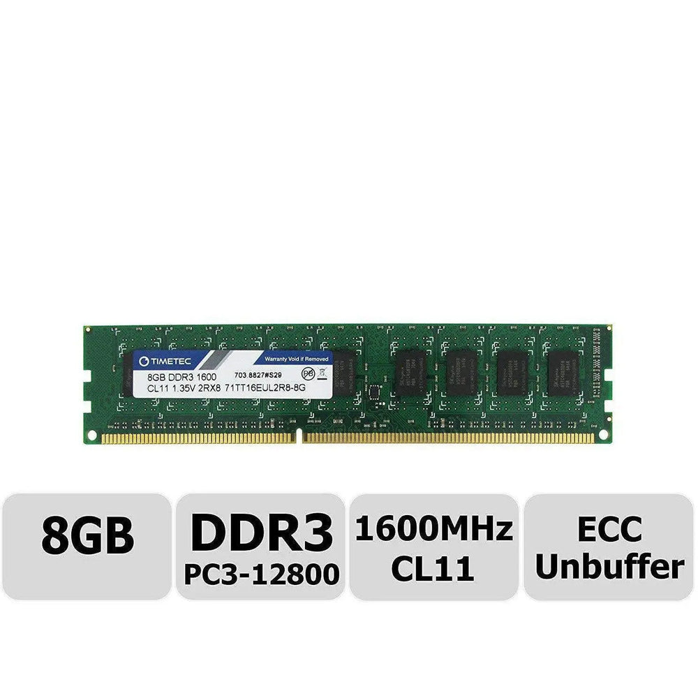 Timetec Hynix IC 8GB DDR3L 1600MHz PC3-12800 Unbuffered ECC 1.35V CL11 2Rx8 Dual Rank 240 Pin UDIMM Server Memory Ram Module Upgrade (8GB)-FoxTI