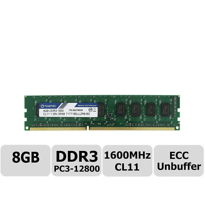 Timetec Hynix IC 8GB DDR3L 1600MHz PC3-12800 Unbuffered ECC 1.35V CL11 2Rx8 Dual Rank 240 Pin UDIMM Server Memory Ram Module Upgrade (8GB)-FoxTI