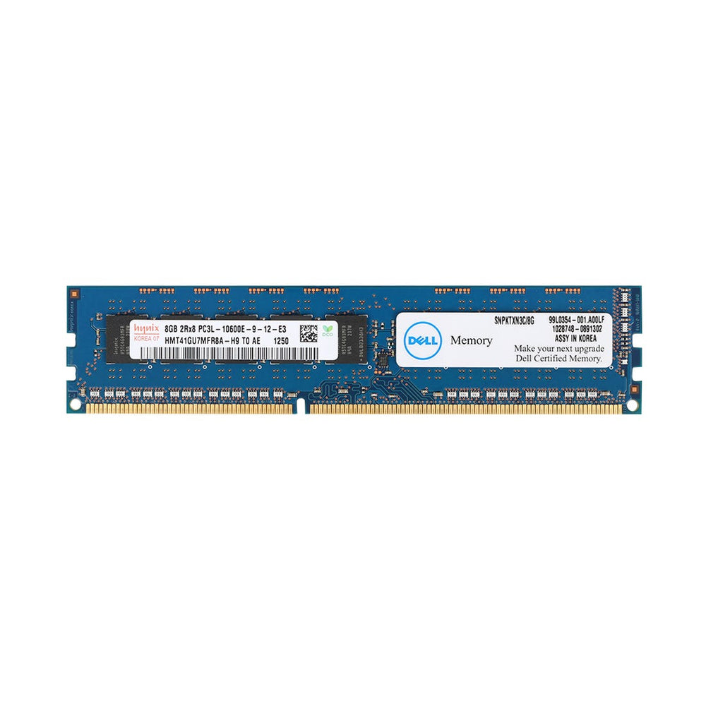 Memoria Dell 8GB DDR3L 1600MHz PC3L-12800 ECC Registered 2Rx8 1.35volt SDRAM Memory Module for Servers P/N: SNPPKCG9C/8G Dell