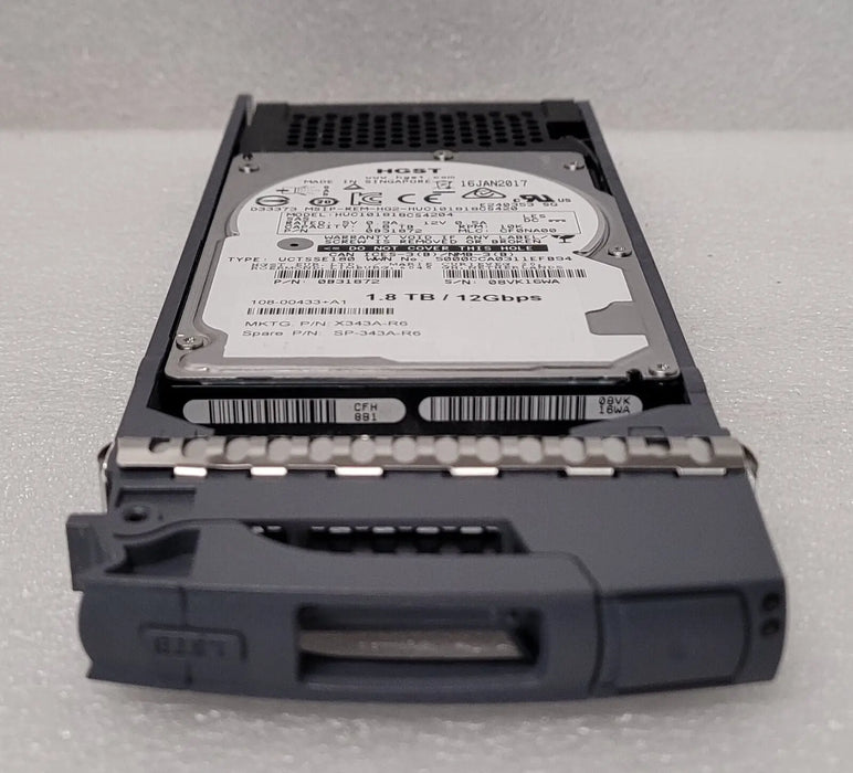 NetApp X343A-R6 1.8TB 10K SAS 12gbps 108-00433 DS224C DS2246 FAS2750 FAS2650 658759048523 Genuine