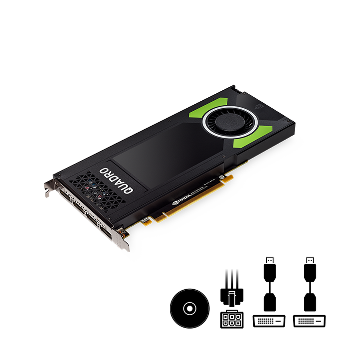 PNY Technologies Nvidia Quadro P4000 - The World's Most Powerful Single Slot Professional Graphics Card (VCQP4000-BLK) Placa Genuine