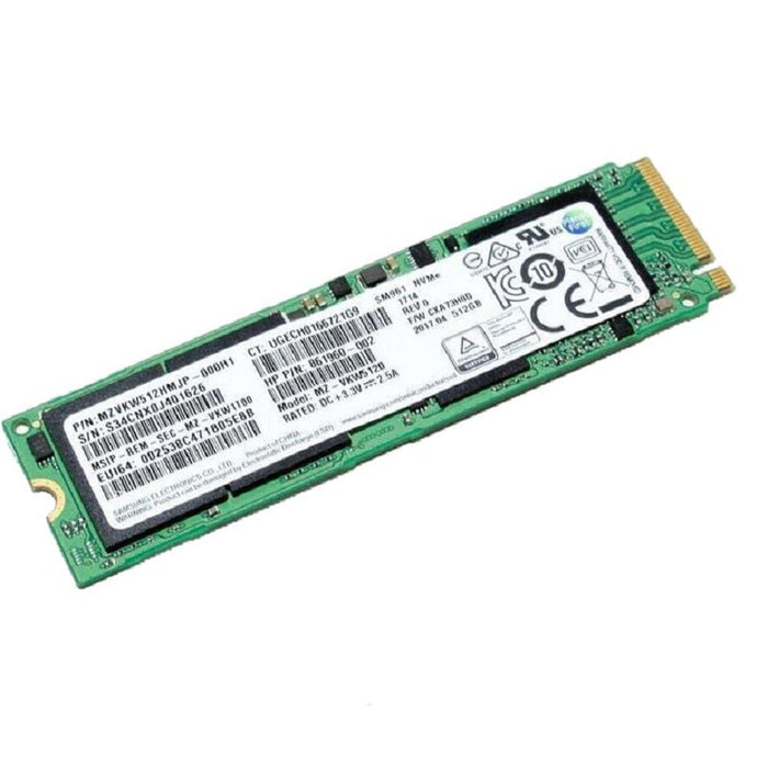 SAMSUNG 512GB MLC PCIE GEN3 X4 NVME M.2 2280 PM961 SSD MZVLW512HMJP-000H1-HP HP