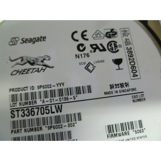 SEAGATE ST336705LW 36.7GB 68PIN SCSI HARD DRIVE P/N:9P6002-302 F/W:5063 102646150610-FoxTI