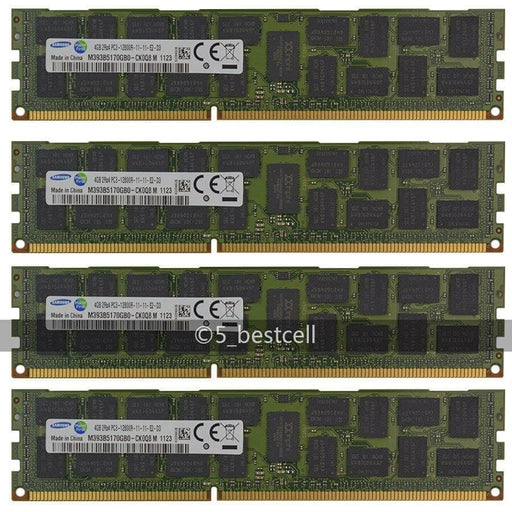 Samsung 16GB 4x 4GB DDR3 2RX4 1600MHz PC3-12800R ECC REG Server Memory Ram-FoxTI