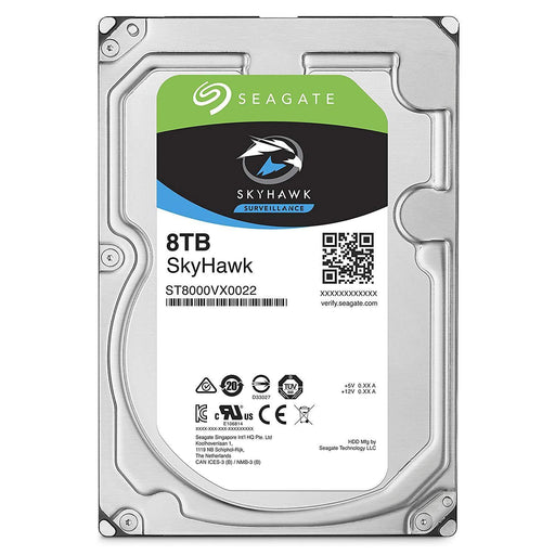 Seagate SkyHawk 8TB Surveillance Internal Hard Drive HDD – 3.5 Inch SATA 6Gb/s 256MB Cache for DVR NVR Security Camera System with Drive Health Management (ST8000VX0022)-FoxTI