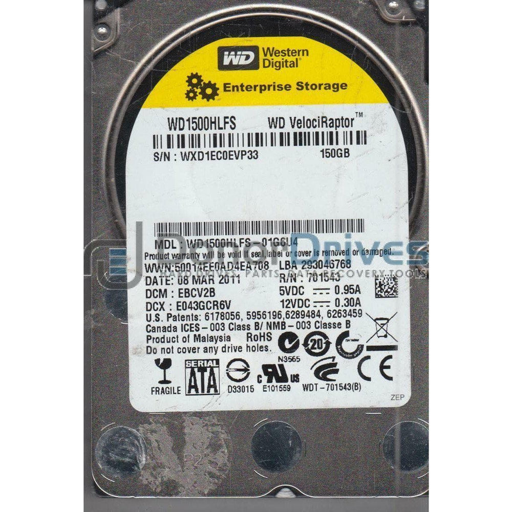 WD1500HLFS-01G6U4, DCM EBCV2B, Western Digital 150GB SATA 2.5 Hard Drive-FoxTI
